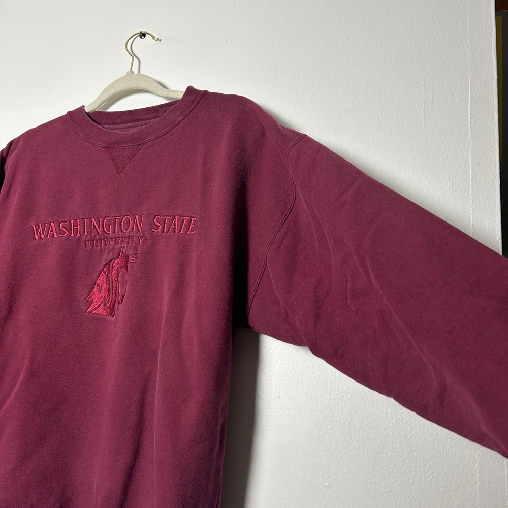 Vintage 90s Washington State University Sweatshirt Maroon college crewneck - Picture 6 of 9